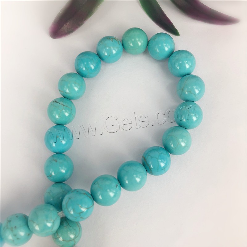 Perles en Turquoise naturelle, Rond, DIY & normes différentes pour le choix, bleu turquoise, Longueur:Environ 16 pouce, Vendu par brin