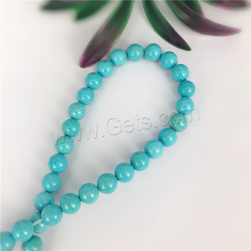 Perles en Turquoise naturelle, Rond, DIY & normes différentes pour le choix, bleu turquoise, Longueur:Environ 16 pouce, Vendu par brin