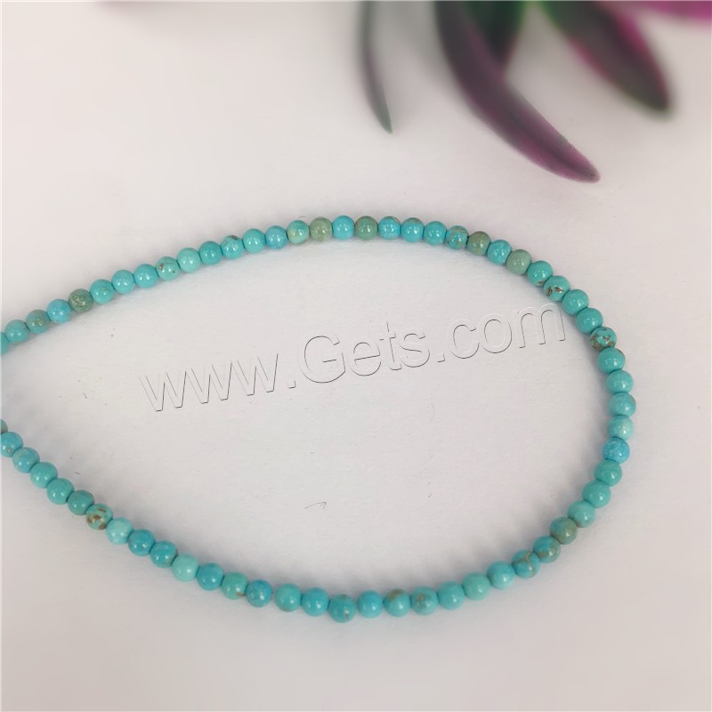 Perles en Turquoise naturelle, Rond, DIY & normes différentes pour le choix, bleu turquoise, Longueur:Environ 16 pouce, Vendu par brin