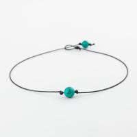 PU Collier Cordon, cuir PU, avec turquoise synthétique & perle de plastique, différents matériaux pour le choix & pour femme pouce, Vendu par PC