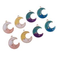 Zinc Alloy Enamel Pendants, with enamel, Moon 