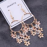 Zinc Alloy Drop Earring, brass earring hook, gold color plated, for woman, golden, 75*22mm 