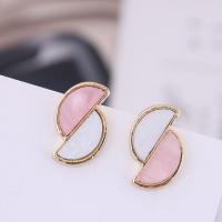 Pendientes de Perno de Aleación de Zinc, con Nácar, acero inoxidable aguja de pendiente, chapado, para mujer, más colores para la opción, 16*11mm, Vendido por Par