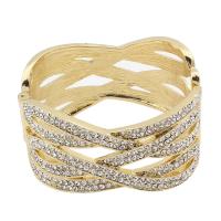 Brazalete de aleación de Zinc de imitación de diamantes, chapado, con diamantes de imitación, más colores para la opción, 70x60x35mm, longitud:aproximado 7.5 Inch, Vendido por UD