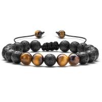 Edelstein Armbänder, mit Lava, verschiedenen Materialien für die Wahl & unisex & Anti-Müdigkeit, 8mm, Länge:ca. 7 ZollInch, 3SträngeStrang/Menge, verkauft von Menge