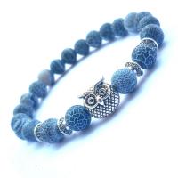 Edelstein Armbänder, Auswitterung Achat, mit Zinklegierung, plattiert, unisex, blau, Länge:7.4 ZollInch, verkauft von Strang