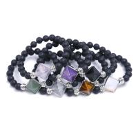 Lava Bead Bracelet, with Gemstone, plated & Unisex .2 Inch 