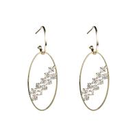 Zinc Alloy Drop Earring, plated, for woman & with cubic zirconia 