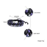 Ojo de tigre Pulsera, con cordón de nylon, diferentes materiales para la opción & ajustable & para hombre, 12mm, longitud:aproximado 13.7 Inch, Vendido por Sarta