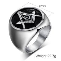 Fingerring Edelstahl-Mann, Edelstahl, Modeschmuck & für den Menschen & Schwärzen, Silberfarbe, 22mm, Größe:6-13, verkauft von PC