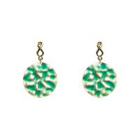 Enamel Zinc Alloy Drop Earring, Flat Round, for woman 