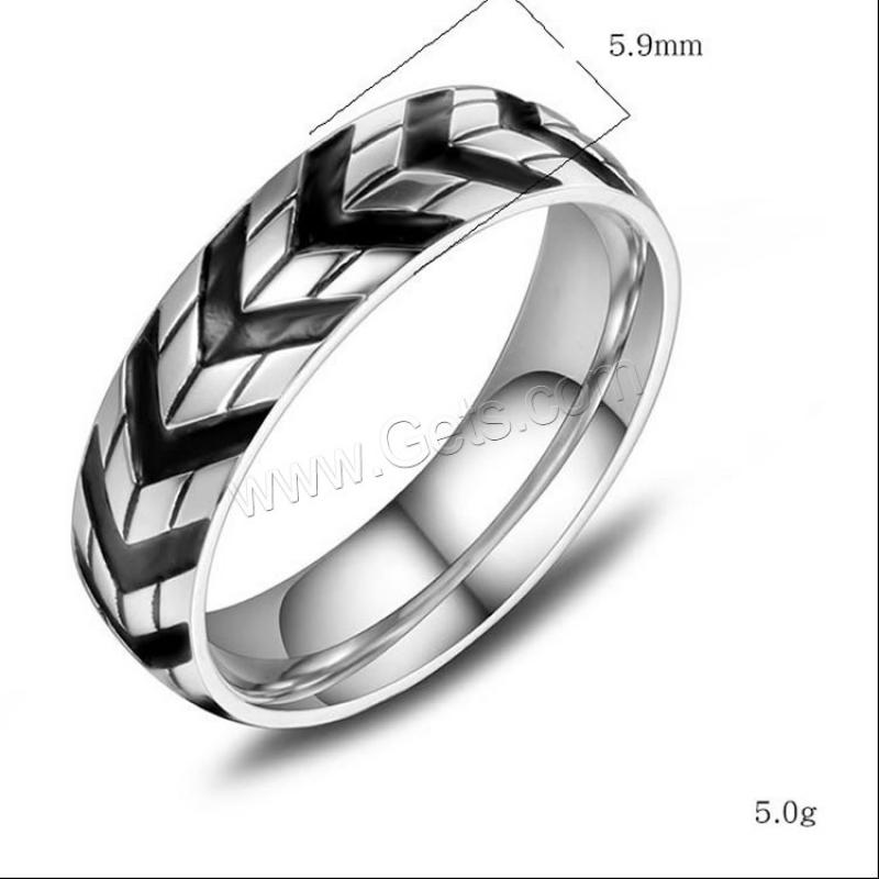 Titanium Steel Finger Ring, with enamel, Unisex & different size for choice, 5.9mm, Sold By PC