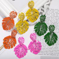 Zinc Alloy Drop Earring, Leaf, for woman & hollow 