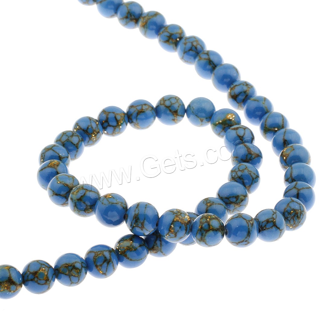 Perles en Turquoise synthétiques, Rond, normes différentes pour le choix, plus de couleurs à choisir, Trou:Environ 1mm, Vendu par sac