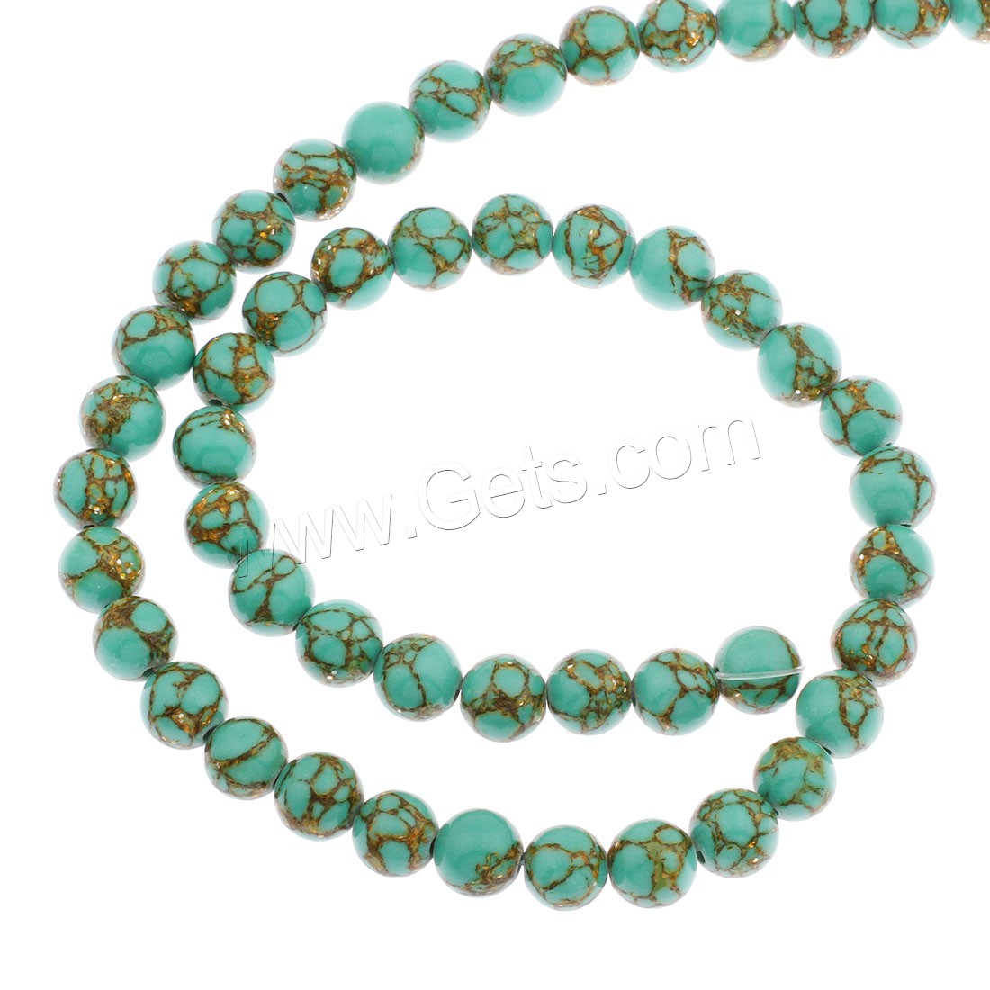 Perles en Turquoise synthétiques, Rond, normes différentes pour le choix, plus de couleurs à choisir, Trou:Environ 1mm, Vendu par sac