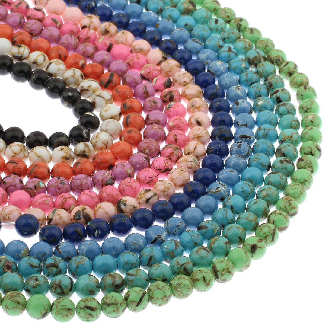 Synthetic Turquoise Beads, Round, different size for choice, more colors for choice, Hole:Approx 1mm, Sold By Bag