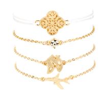 Zinklegierung Armband-Set, plattiert, 4 Stück & Modeschmuck & für Frau & mit Strass, goldfarben, verkauft von setzen