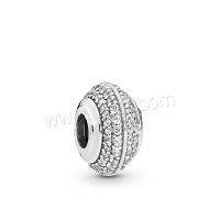 Rhinestone Zinc Alloy Beads, DIY & with rhinestone, silver color Approx 