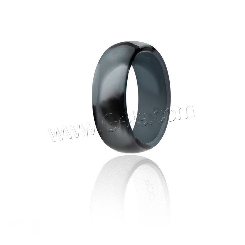 Silicone Ring Set, 5 pieces & Unisex & different size for choice, mixed colors, 8mm, 2.8mm, US Ring Size:6-12, Sold By Set