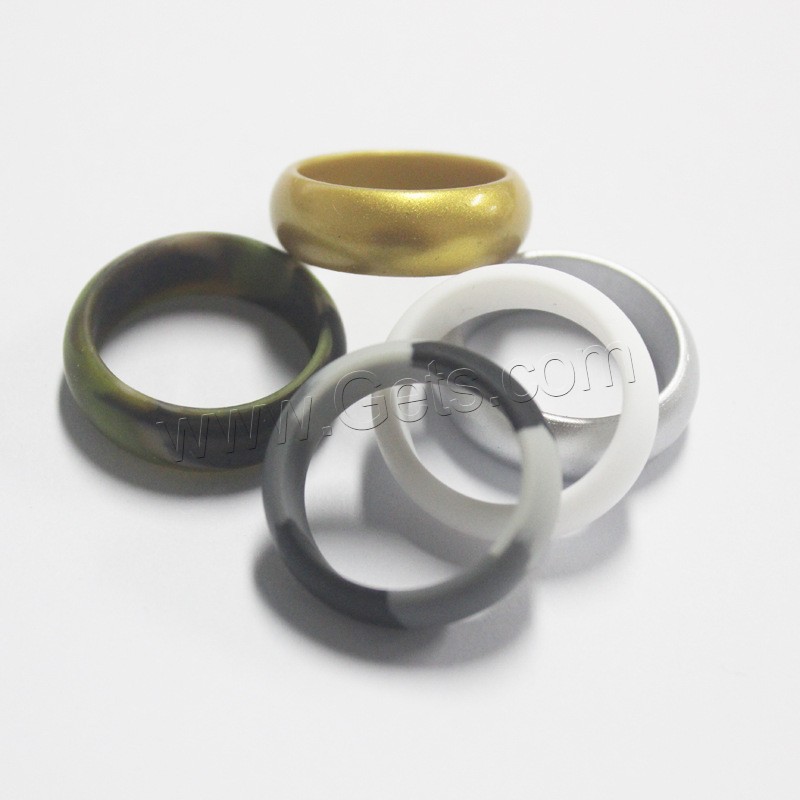 Silicone Ring Set, 5 pieces & Unisex & different size for choice, mixed colors, 8mm, 2.8mm, US Ring Size:6-12, Sold By Set