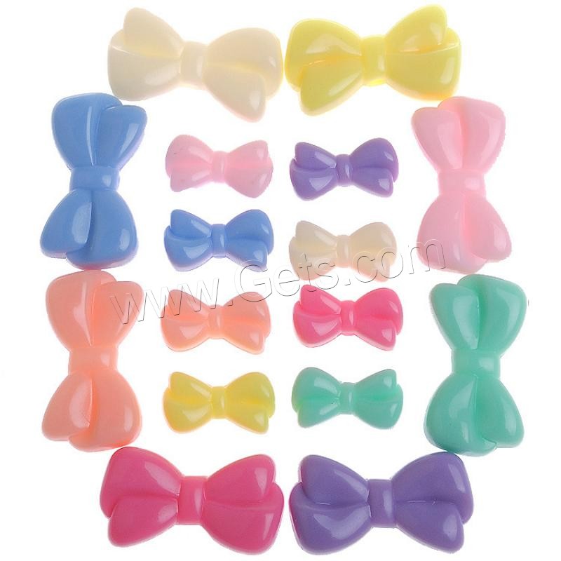 Acrylic Jewelry Beads, Bowknot, injection moulding, different size for choice, more colors for choice, Hole:Approx 1mm, Sold By Bag