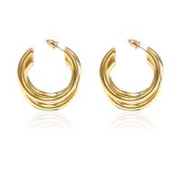 Pendientes de Perno de Aleación de Zinc, chapado en color dorado, Joyería & para mujer, 30*35mm, Vendido por Par