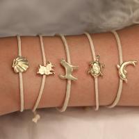 Zinc Alloy Bracelet Set, with Nylon Cord, gold color plated, 5 pieces & for woman, golden 