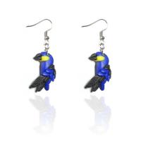 Zinc Alloy Drop Earring, brass earring hook, Parrot, plated, fashion jewelry & for woman 16*53mm 