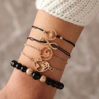 Zinc Alloy Bracelet Set, plated, 5 pieces & for woman, golden 