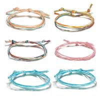 aleación de zinc Pulsera, con cordón de nylon, chapado, 6 piezas & para mujer, multicolor, Vendido por Set