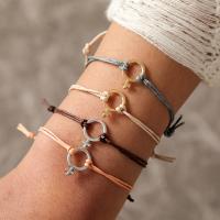 Zinc Alloy Bracelet Set, bracelet, with Nylon Cord, plated, 4 pieces & for woman, silver color 