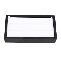 Multifunctional Jewelry Box, Cardboard, with Velveteen, Rectangle, white and black 