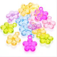 アクリルジュ エリー ペンダント, アクリル, 花形, 射出成形, 無色 穴:約 1mm, 約 806パソコン/KG, 売り手 KG