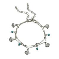 aleación de zinc Pulsera, pulsera, con turquesa, chapado, multicapa & diferentes estilos para la opción & para mujer, más colores para la opción, Vendido por Set