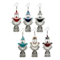 Enamel Zinc Alloy Drop Earring, brass earring hook, plated, fashion jewelry & for woman 31*90mm 