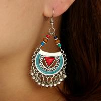 Enamel Zinc Alloy Drop Earring, with Seedbead, brass earring hook, plated, for woman 