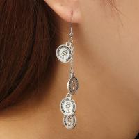 Zinc Alloy Drop Earring, brass earring hook, plated, fashion jewelry & for woman, silver color 