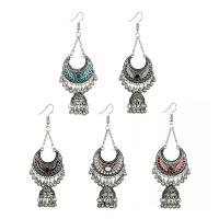 Enamel Zinc Alloy Drop Earring, brass earring hook, plated, fashion jewelry & for woman 98mm 