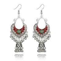 boucle d'oreille de goutte en Zinc Alloy et Émail  , alliage de zinc, laiton boucle d'oreille crochet, Placage, bijoux de mode & pour femme & émail, argent, Vendu par paire