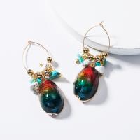 Zinc Alloy Drop Earring, with Shell, fashion jewelry & for woman 