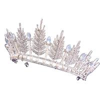 Tiaras nupciales, aleación de zinc, con Cristal & Perlas plásticas, chapado, Joyería & para novia, más colores para la opción, 140x80mm, Vendido por UD