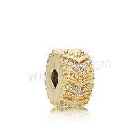 Zinc Alloy Positioning Bead, DIY & with rhinestone, golden Approx 