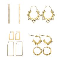 Boucle d'oreille en alliage de zinc en plastique perle, avec perle de plastique, Placage, styles différents pour le choix & pour femme, Vendu par paire