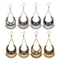 boucle d'oreille de goutte en Zinc Alloy et Émail  , alliage de zinc, laiton boucle d'oreille crochet, Placage, pour femme & émail & avec strass, plus de couleurs à choisir, Vendu par paire