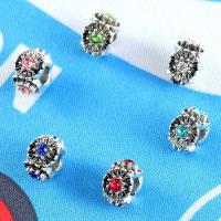 Rhinestone Zinc Alloy Beads, plated, Unisex & with rhinestone 11*7mm  