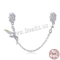 Plata de ley 925 Fornituras para la pulsera, chapado en platina real, micro arcilla de zirconia cúbica, 1.7cmuff0c6.2cm, Vendido por UD