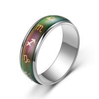 Messing Fingerring, mit Epoxy-Sticker, 12 Zeichen des Sternzeichens, Modeschmuck, verkauft von PC