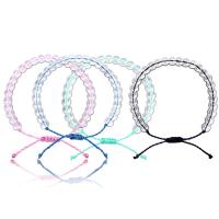 Clear Quartz Bracelet, with Nylon Cord, Adjustable & fashion jewelry & for woman 15-17cm 