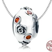 Sterling Silber Vintage Perlen, 925er Sterling Silber, mit Lampwork, versilbert, DIY, 8x13mm, verkauft von PC