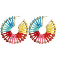 Zinc Alloy Drop Earring, with Seedbead, for woman 